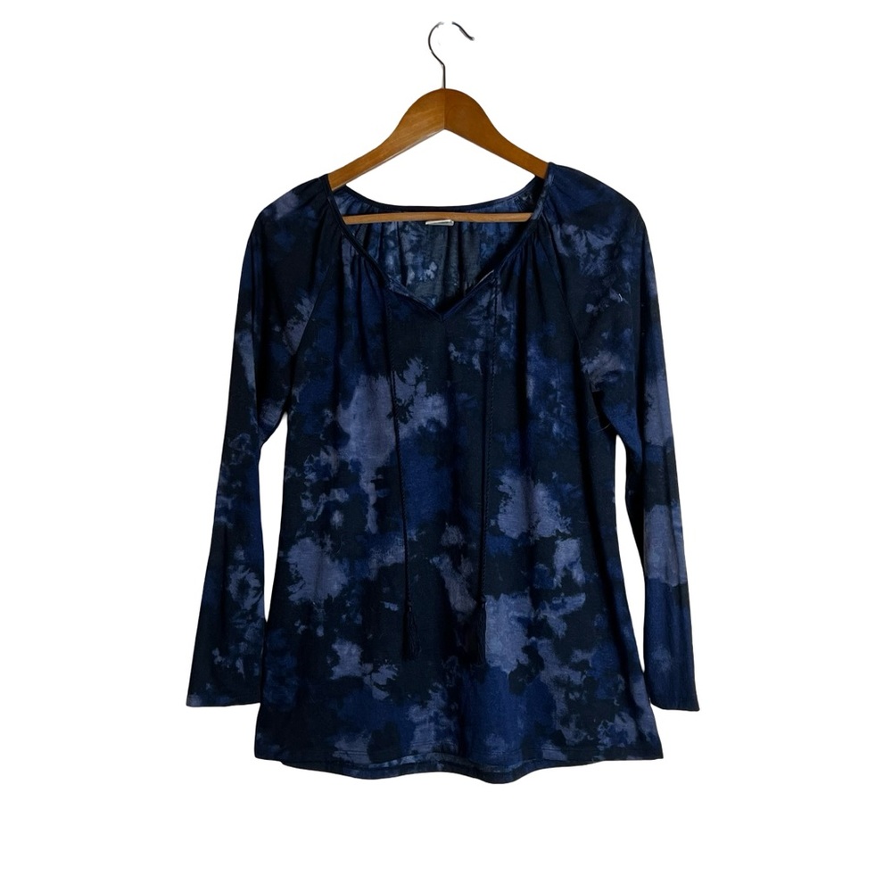 Faded glory blue tie‎ dye long sleeve blouse. Size small